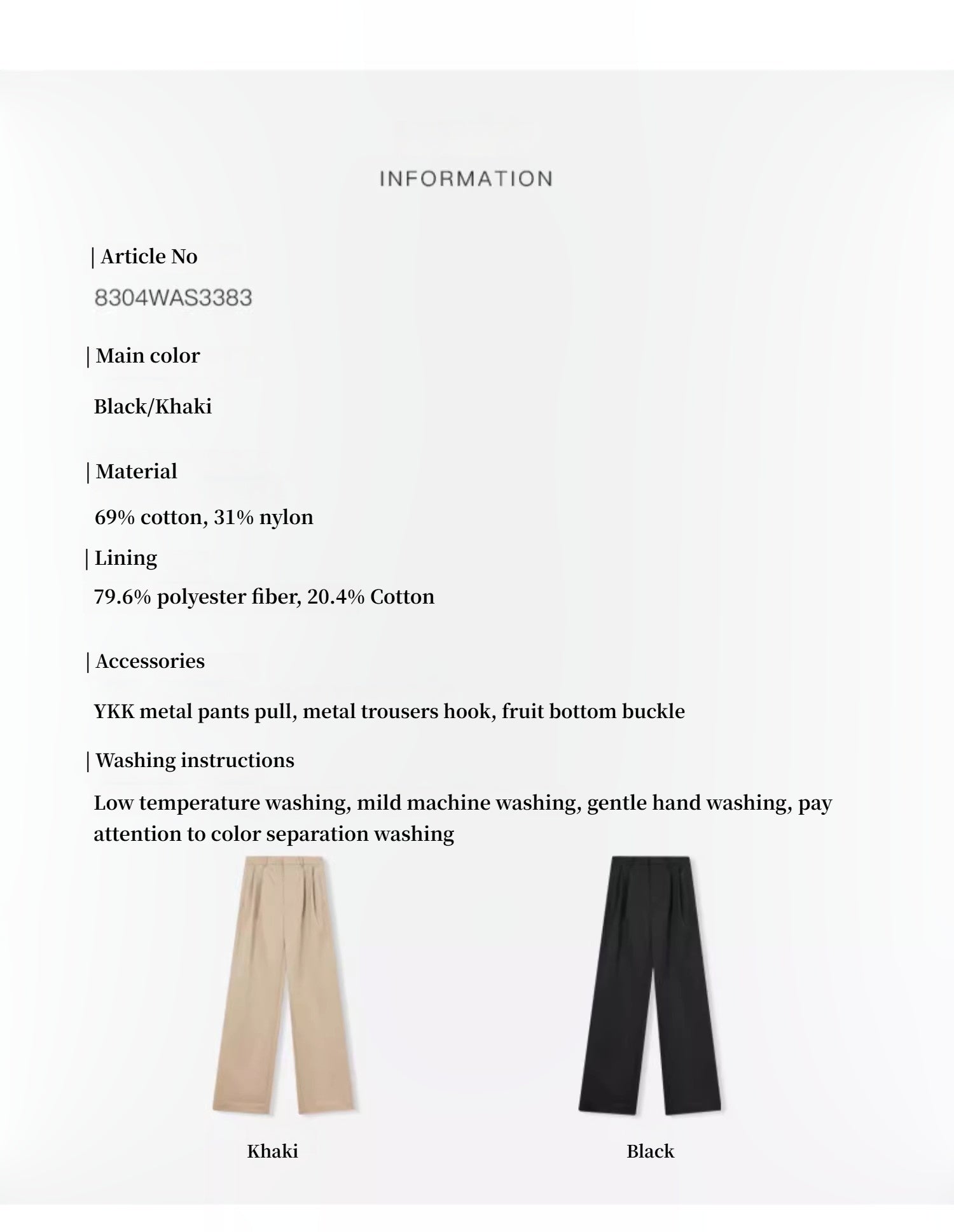 Pantaloni larghi con doppia piega e gamba dritta