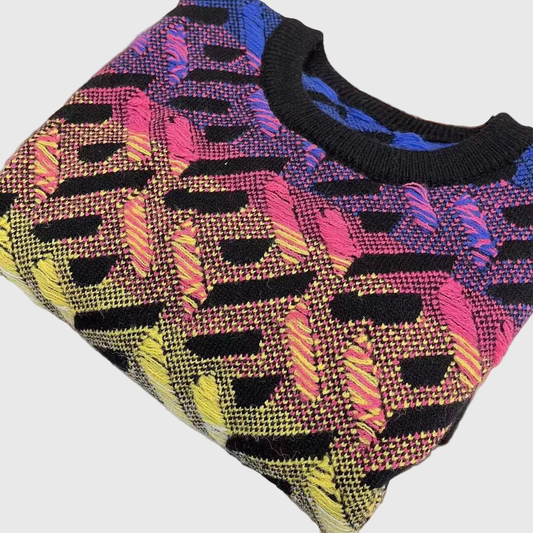 Maglione Vintage con motivo geometrico