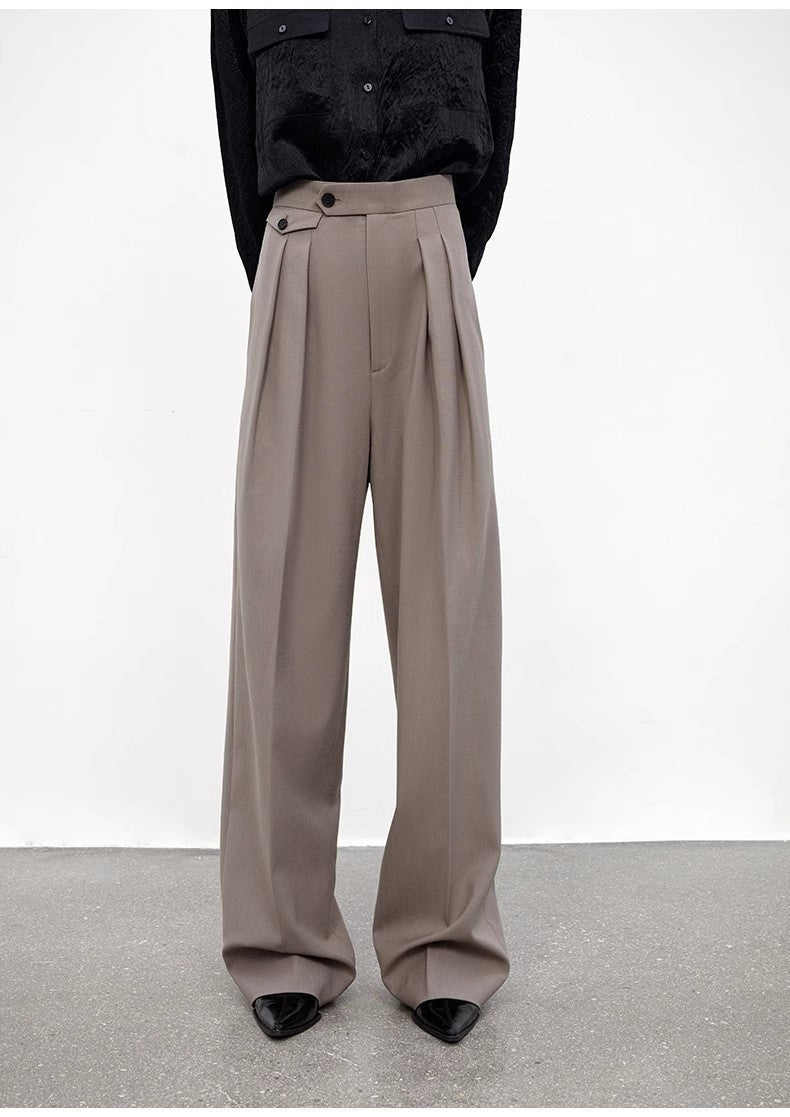Pantaloni a vita alta in misto lana