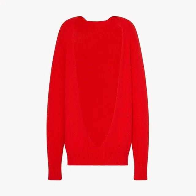 Maglione in lana con profondo scollo a V