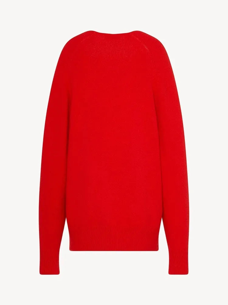 Maglione in lana con profondo scollo a V