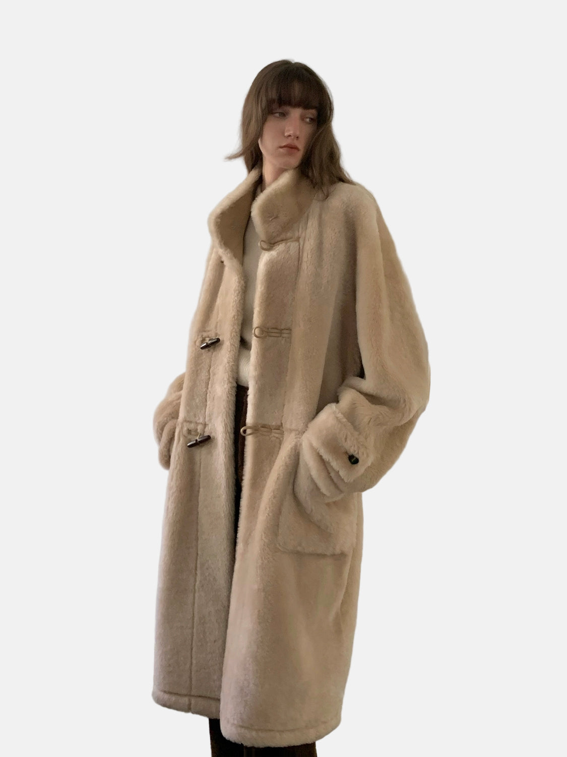 Cappotto lungo in pelle di pecora