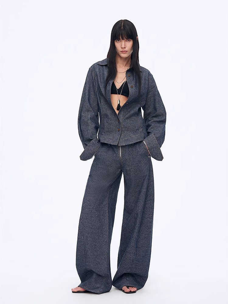 Pantaloni in lino a vita doppia con silhouette dritta da donna