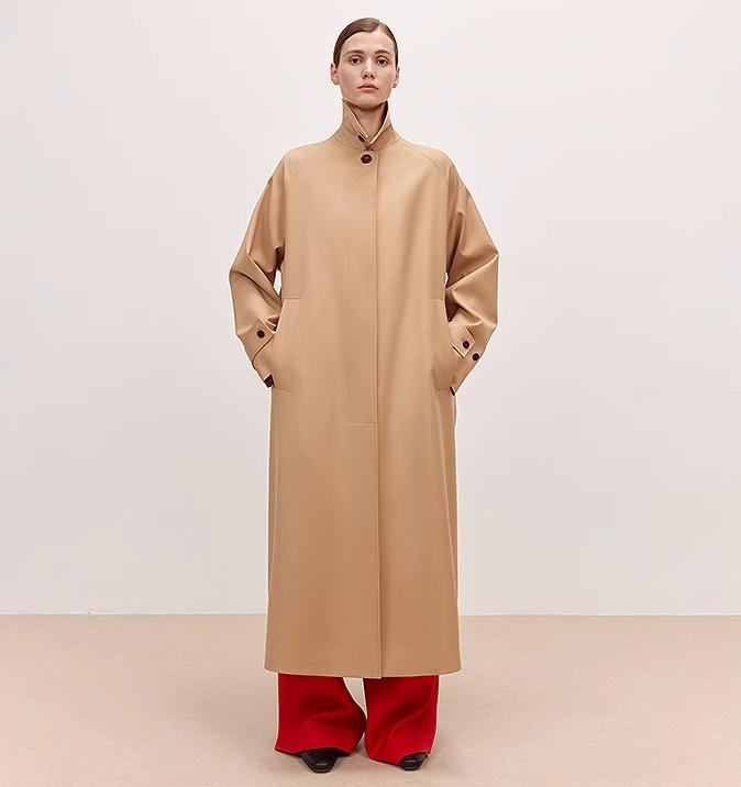 Trench da donna misto lana