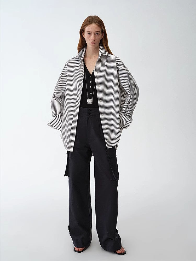 Camicia a righe asimmetrica