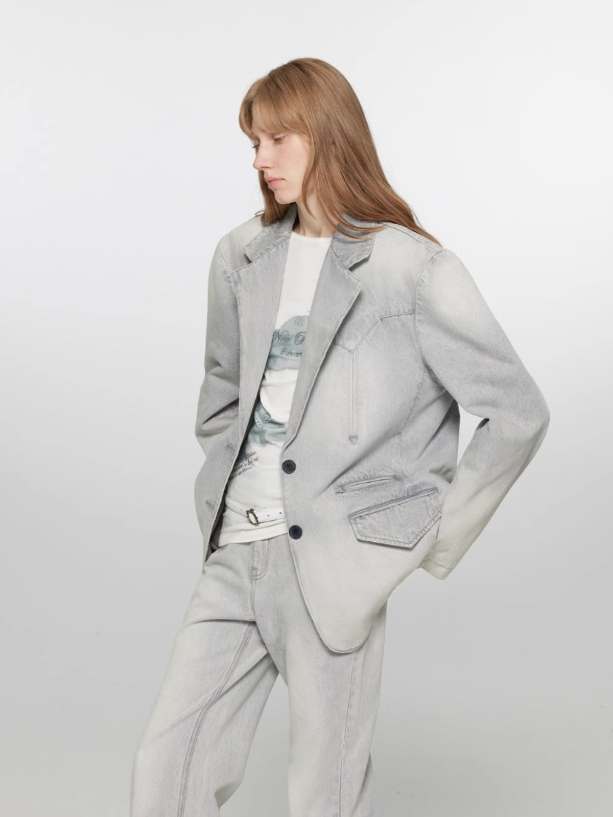 Giacca larga in denim