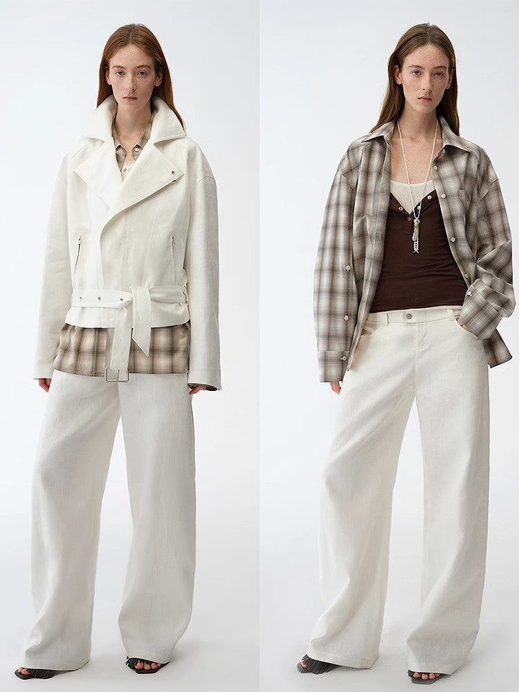 Pantaloni a scimitarra in lino