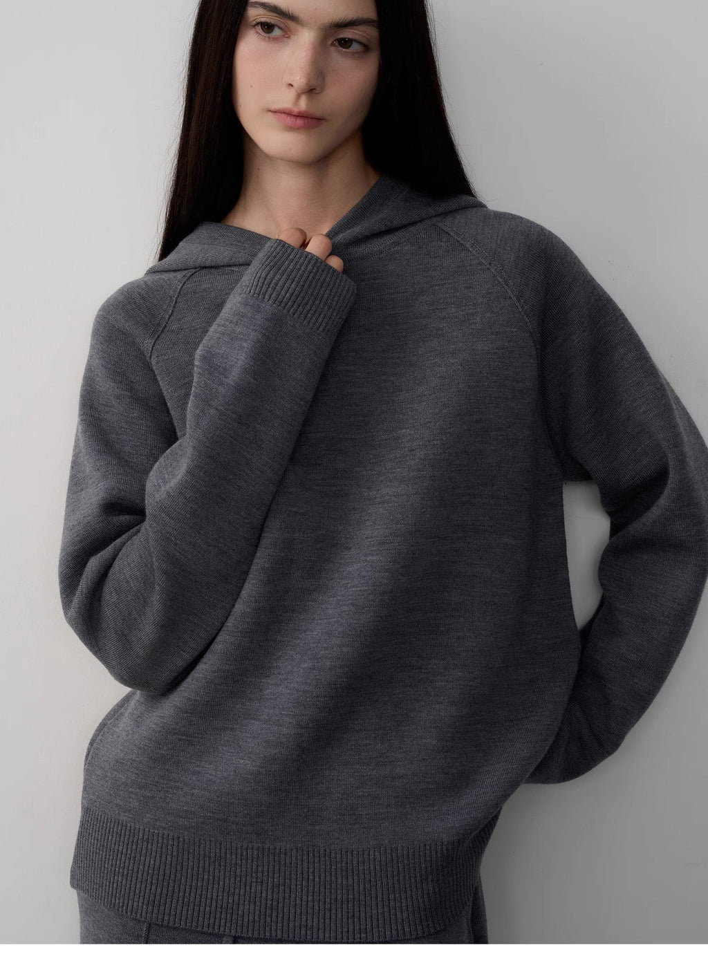 Completo con cappuccio in maglia di lana - 2meno 