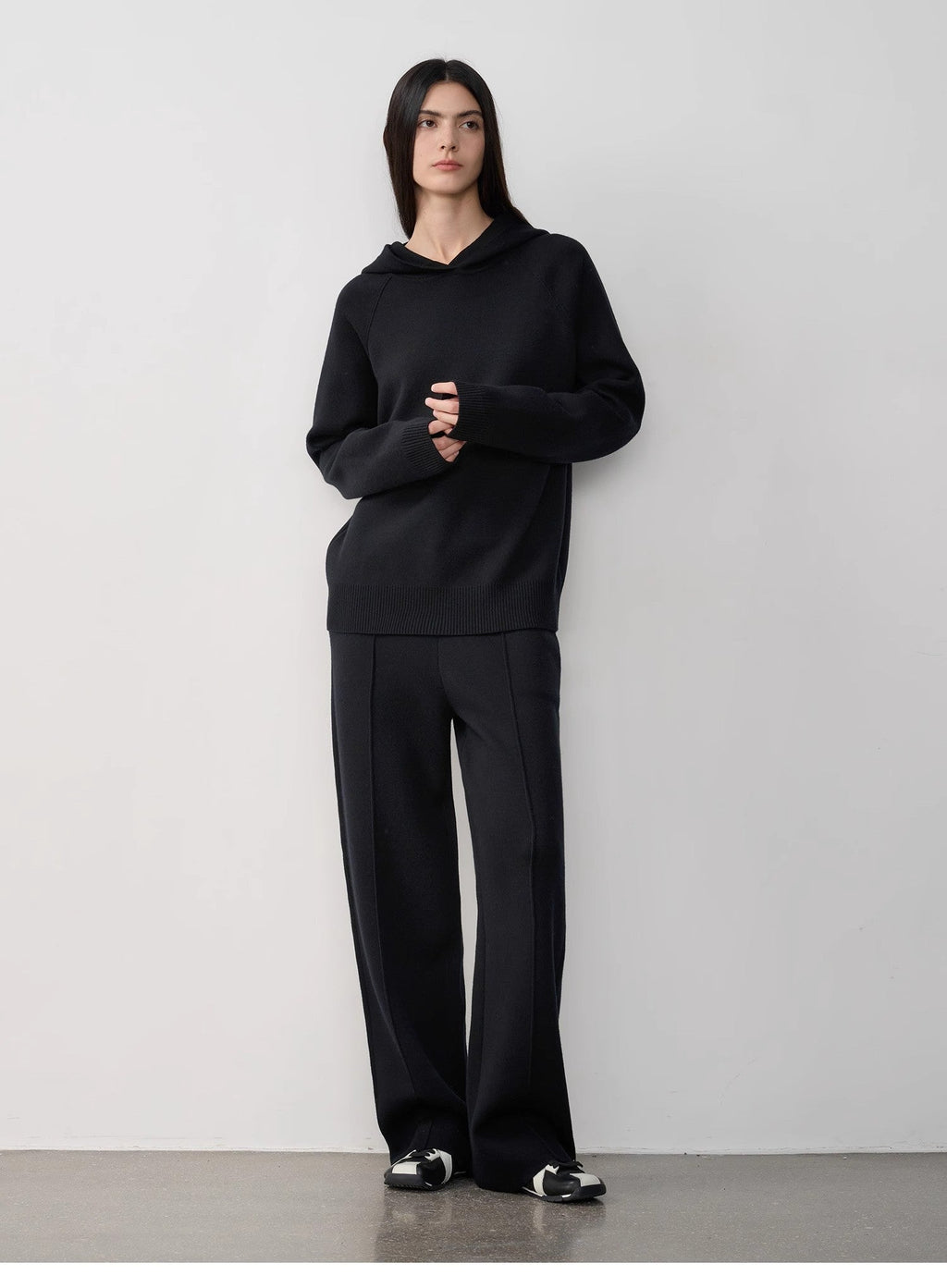 Completo con cappuccio in maglia di lana - 2meno 