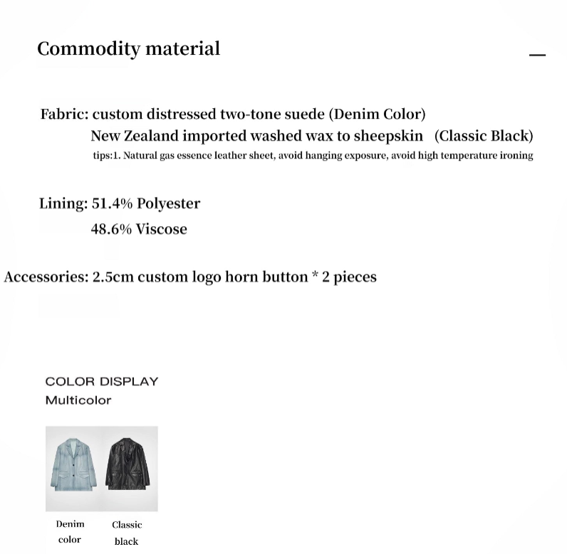 Blazer in vera pelle di capra lavata e tinta a spruzzo 