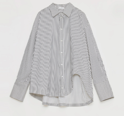 Camicia a righe asimmetrica