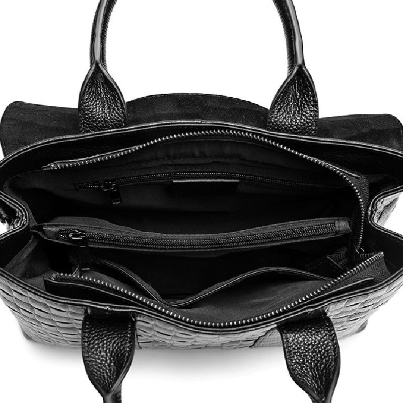 Borsa a mano elegante con tracolla in vera pelle