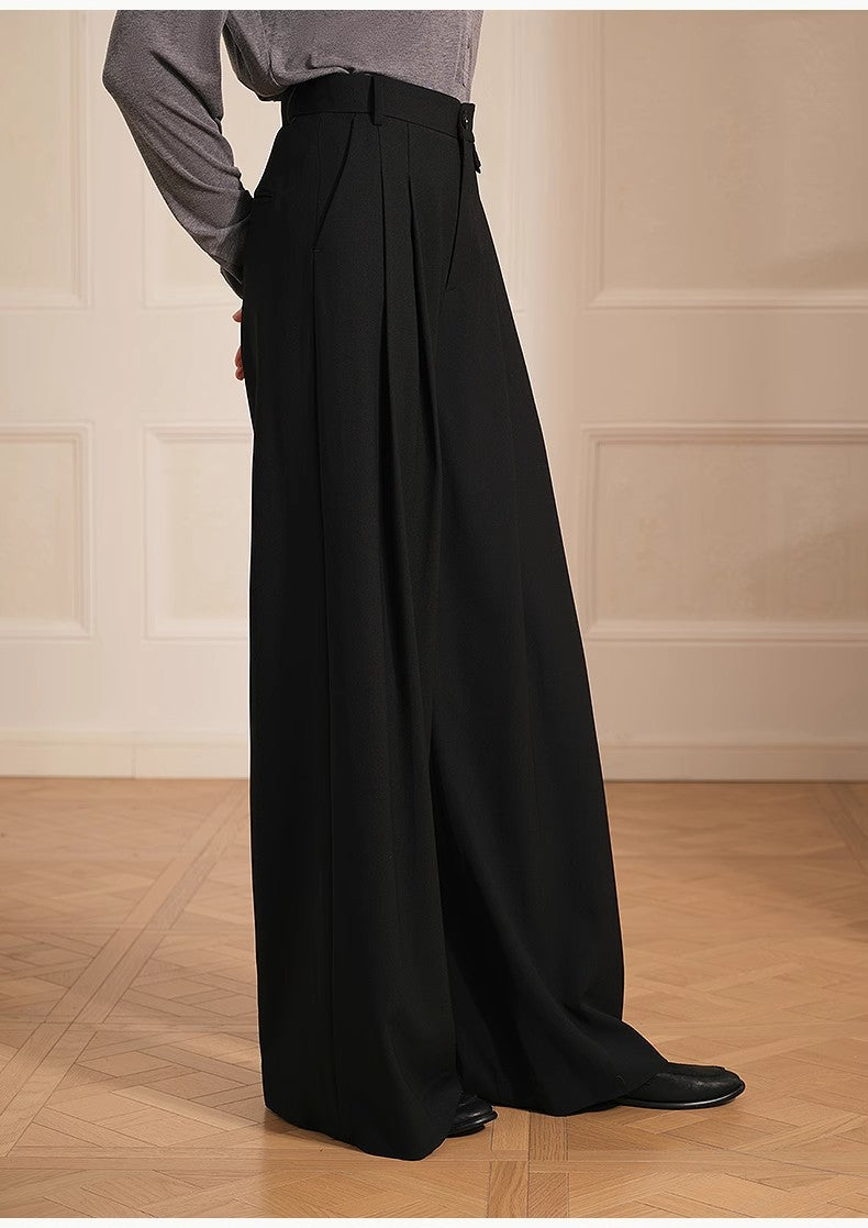 Pantaloni larghi misto lana