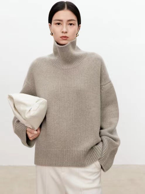 Maglione a collo alto in lana