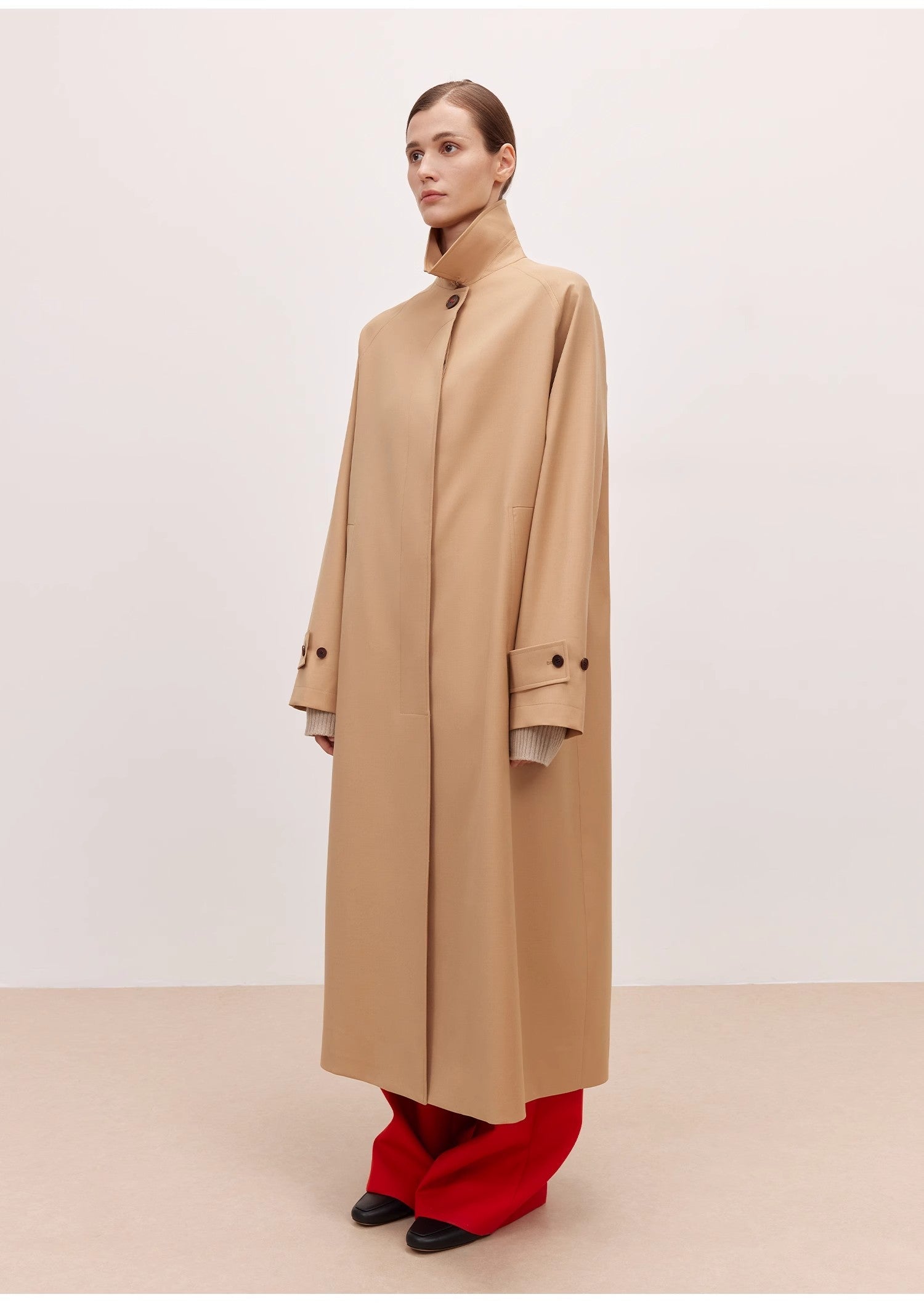 Trench da donna misto lana
