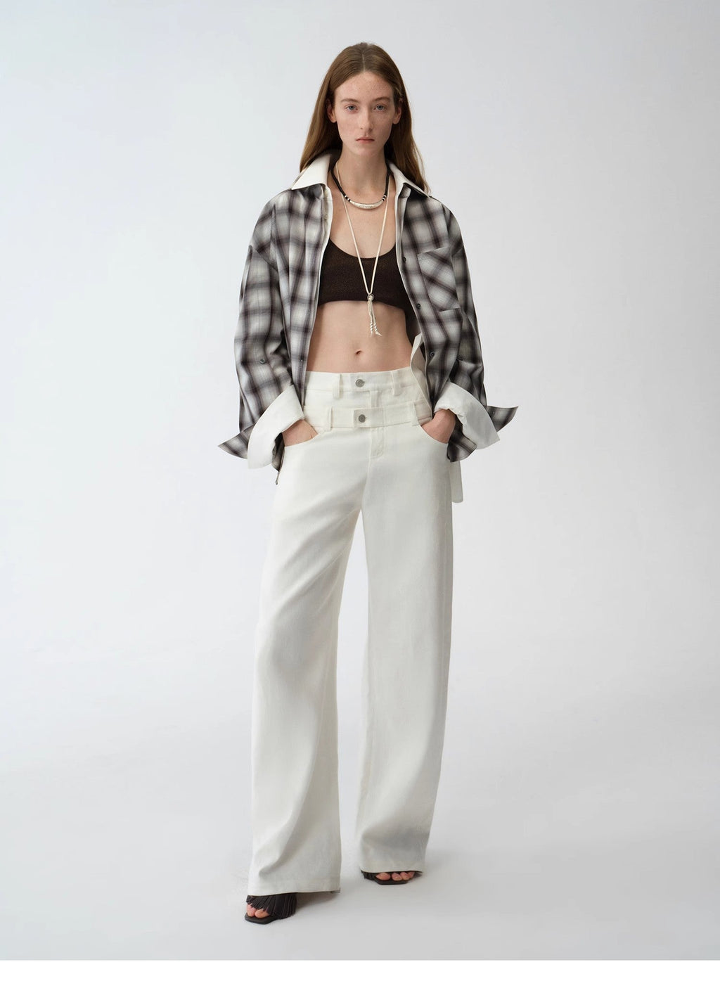 Pantaloni a scimitarra in lino