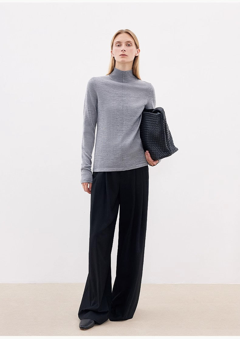 Pantaloni larghi misto lana