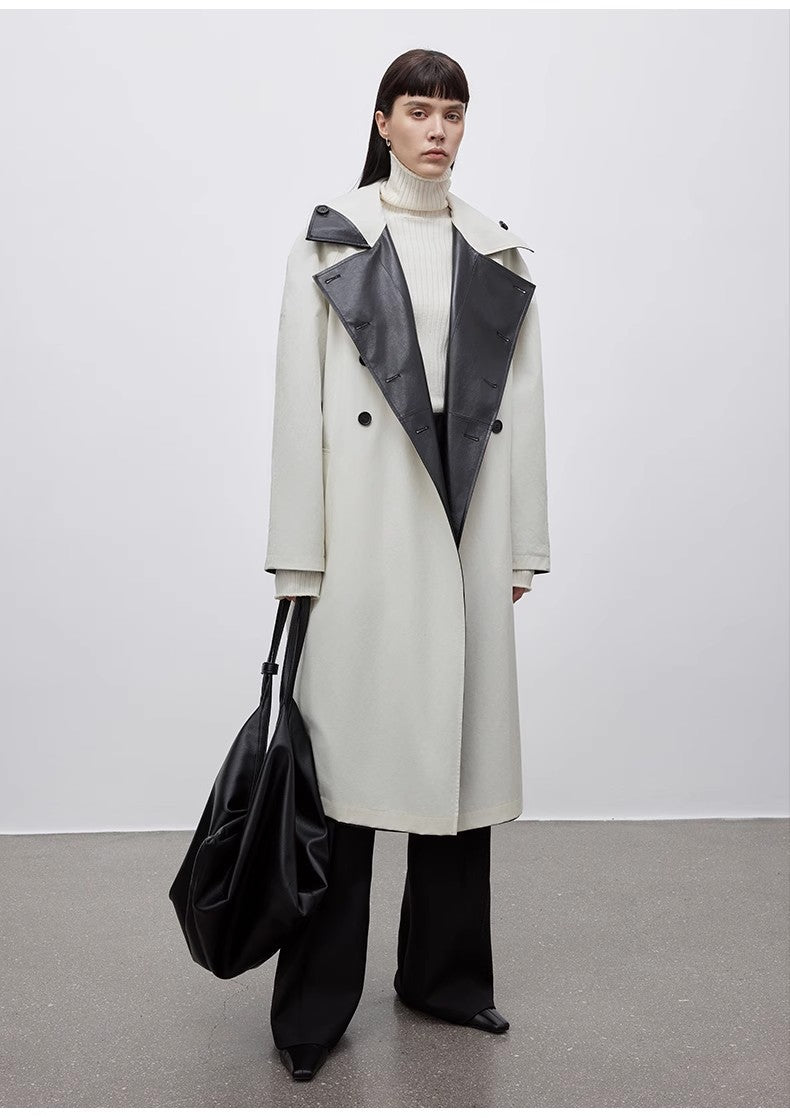 Maglia aderente con colletto in pile di lana 