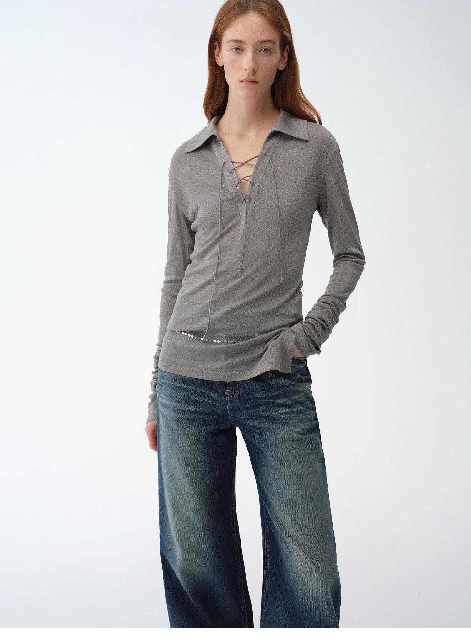 Maglia in seta argentata
