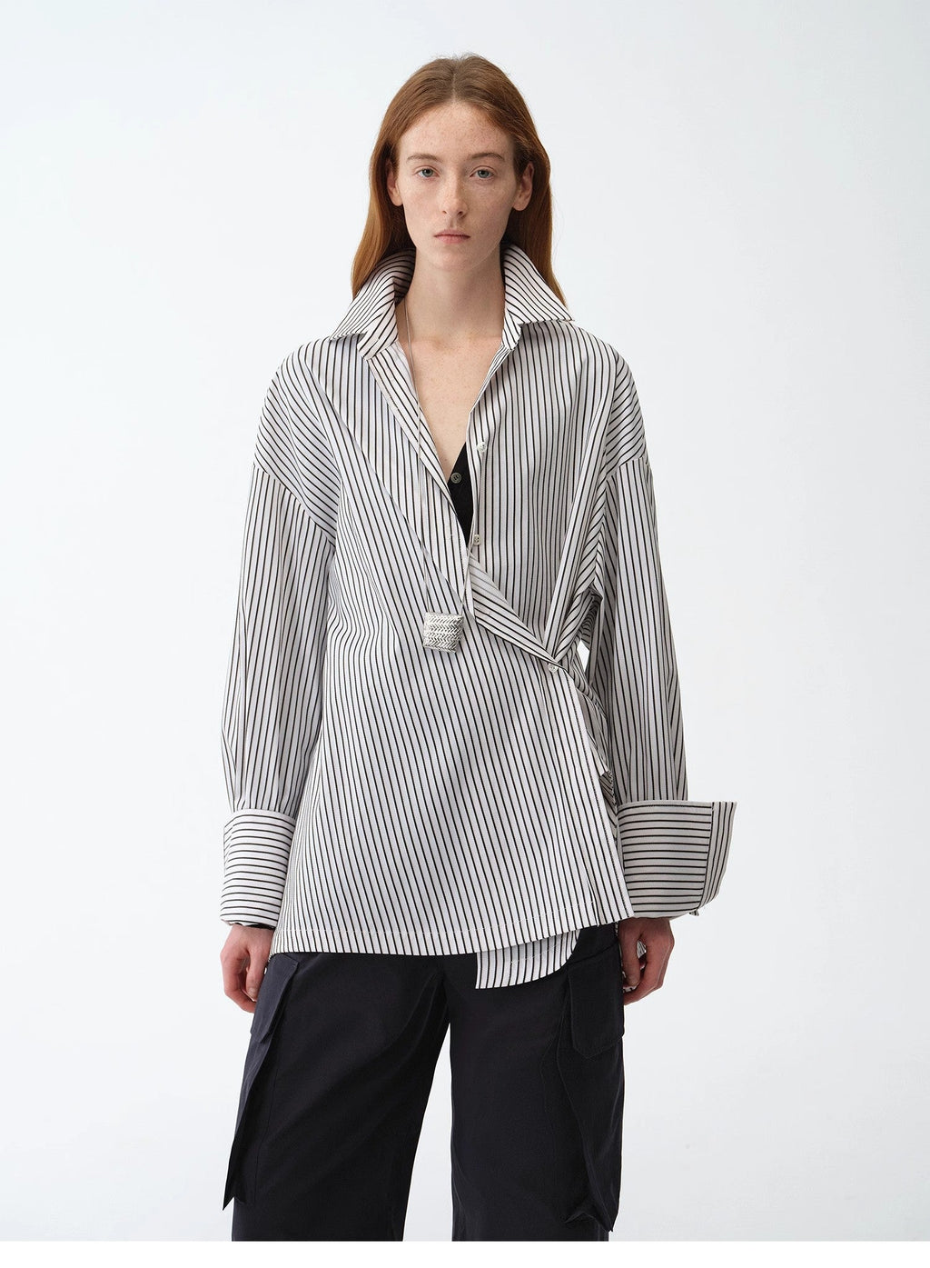 Camicia a righe asimmetrica