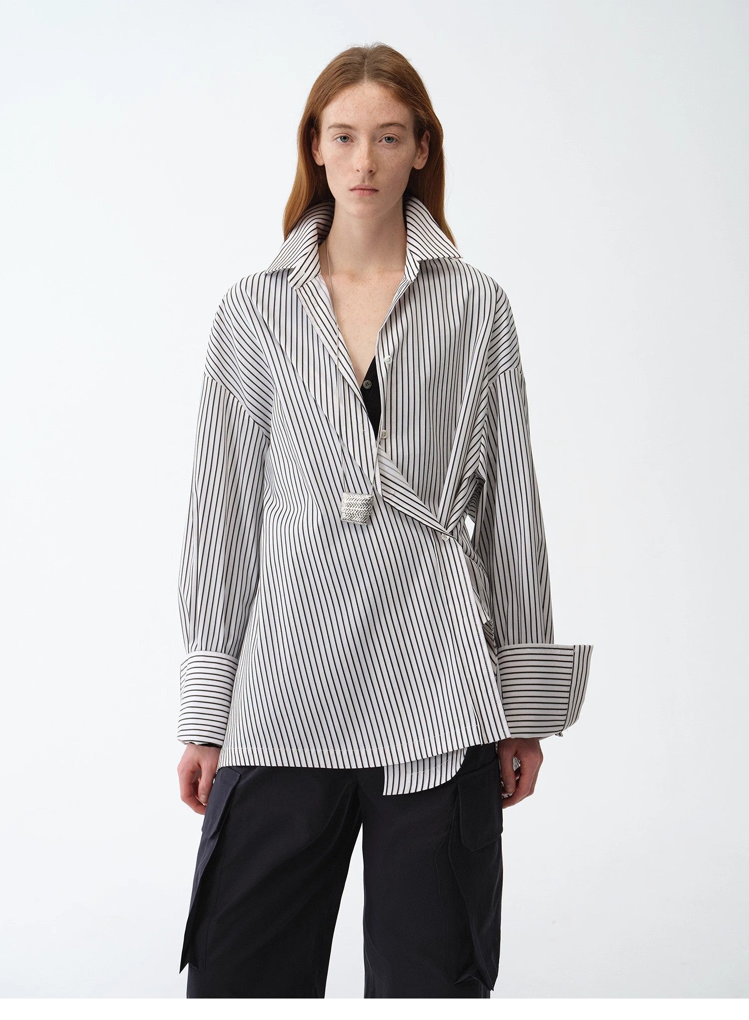 Camicia a righe asimmetrica