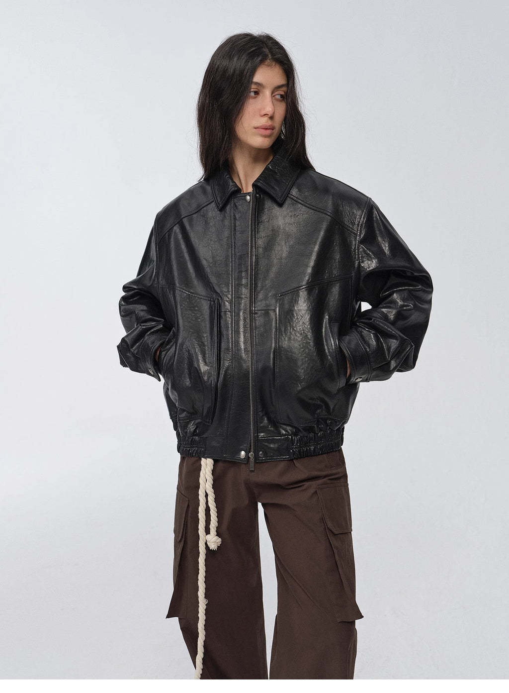 Giacca in pelle cerata