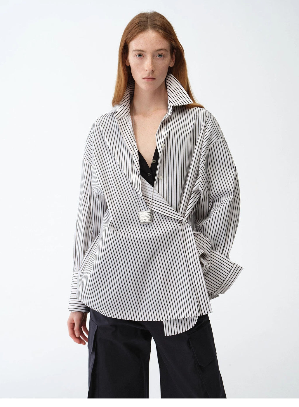 Camicia a righe asimmetrica