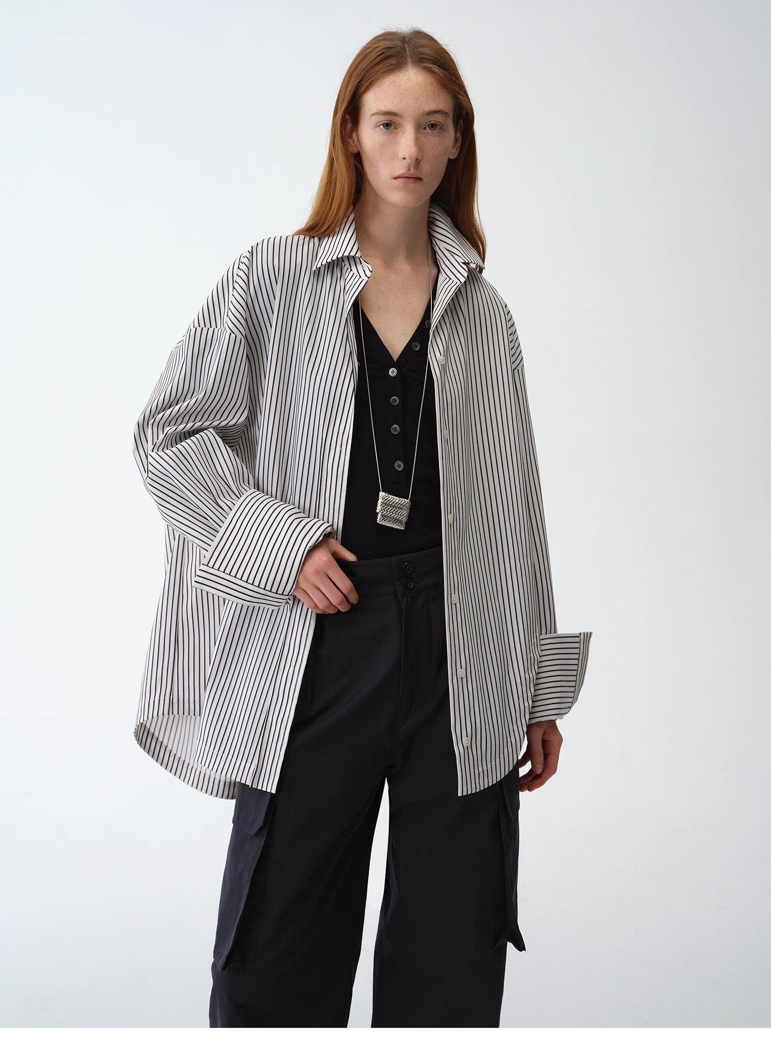 Camicia a righe asimmetrica