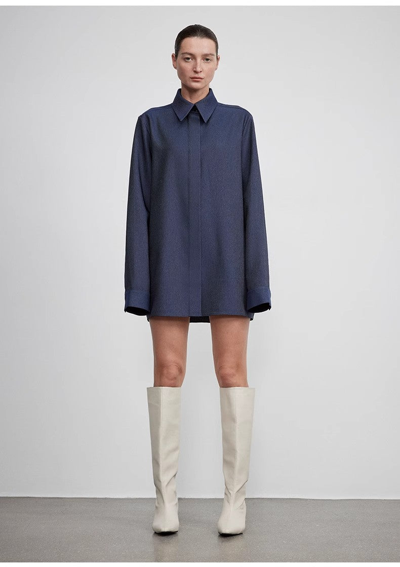 Camicia lunga con parte superiore drappeggiata