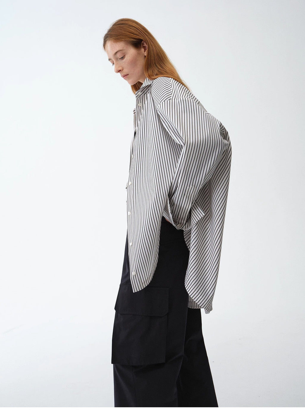 Camicia a righe asimmetrica