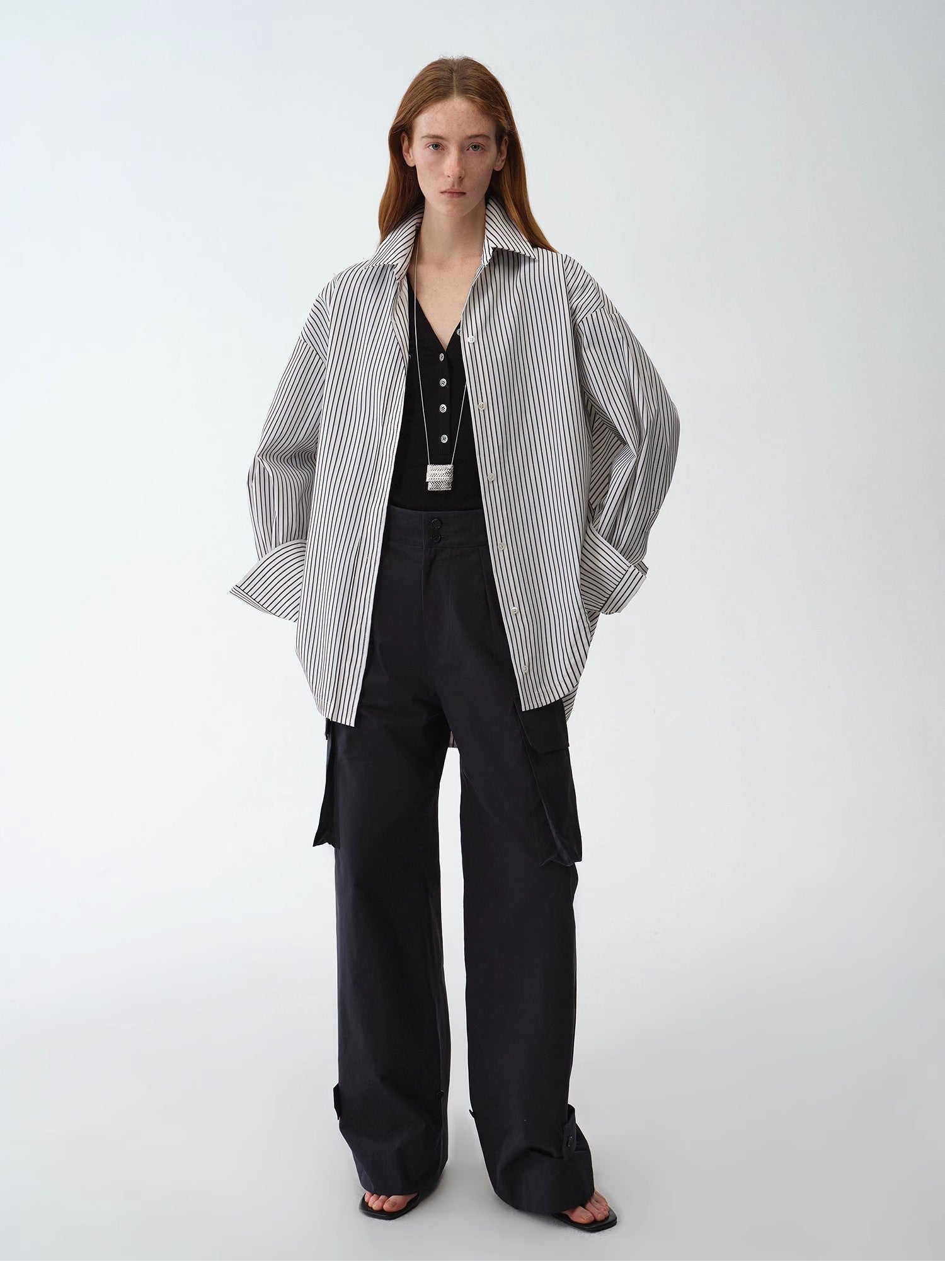 Camicia a righe asimmetrica