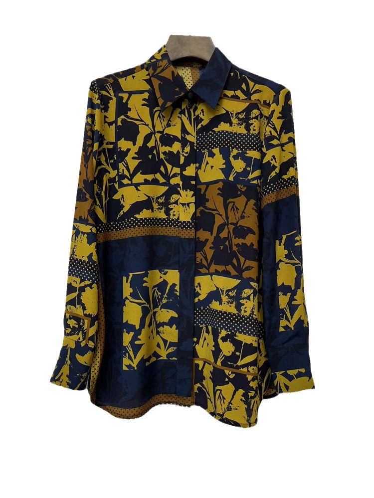 Camicia in seta con colletto a punta