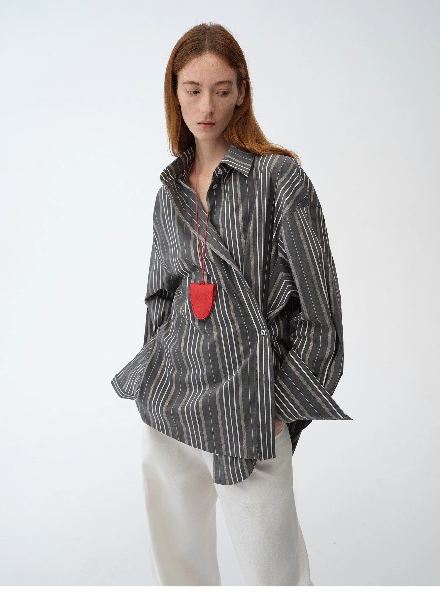 Camicia a righe asimmetrica