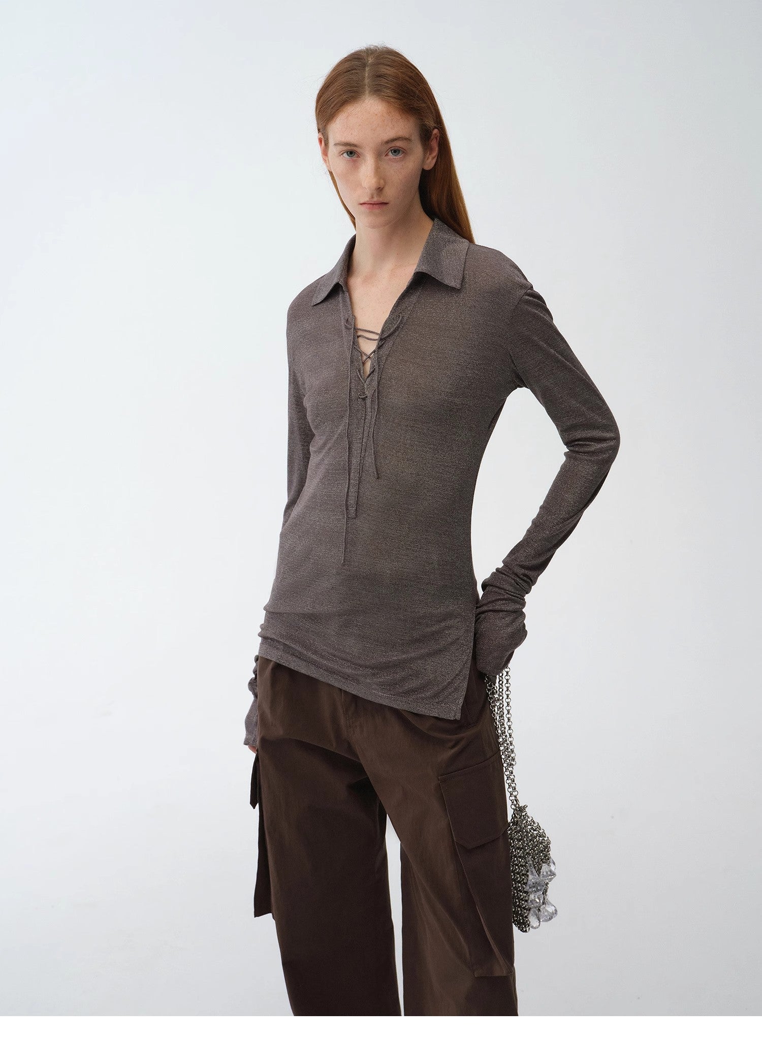 Maglia in seta argentata