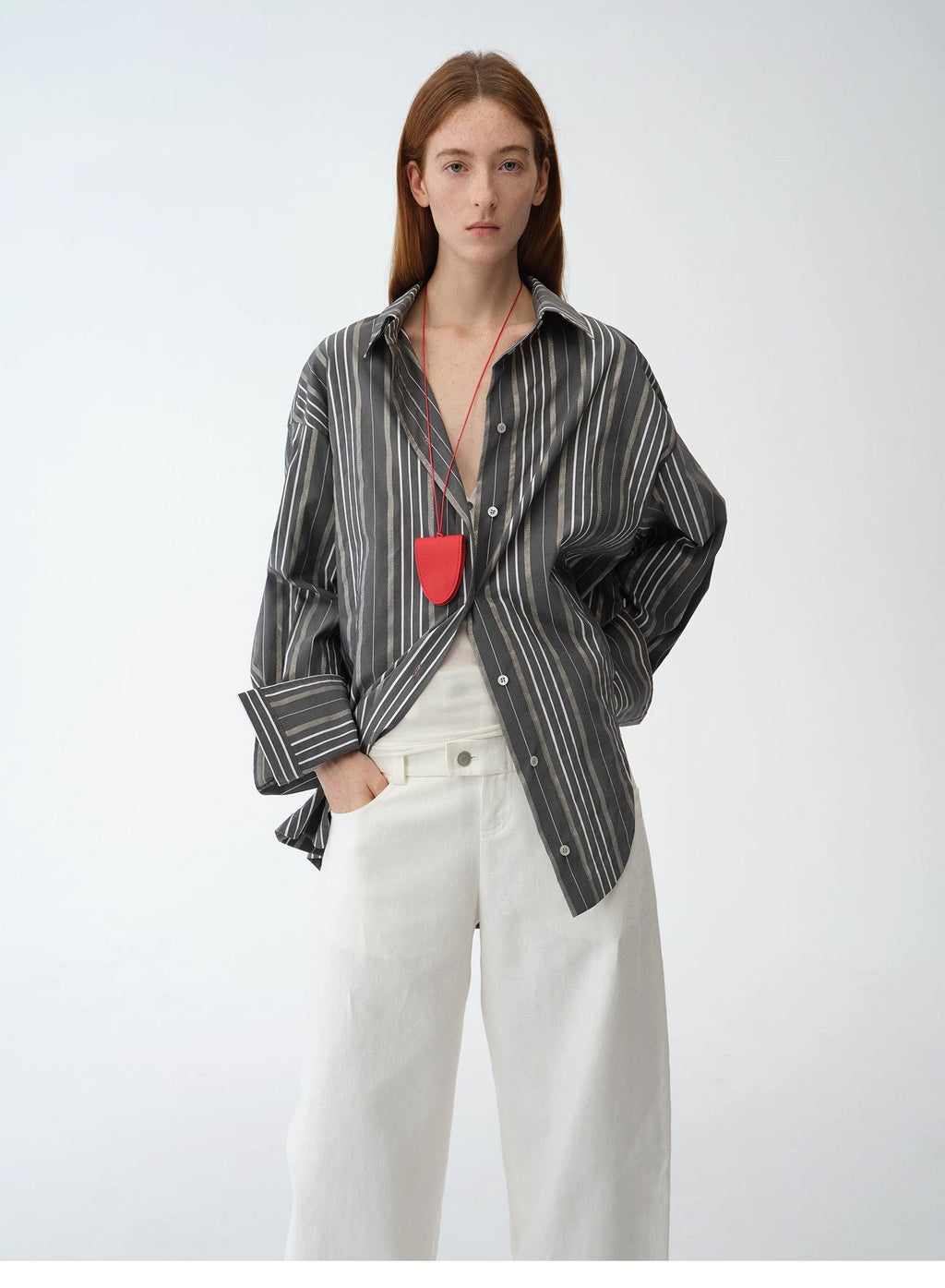 Camicia a righe asimmetrica