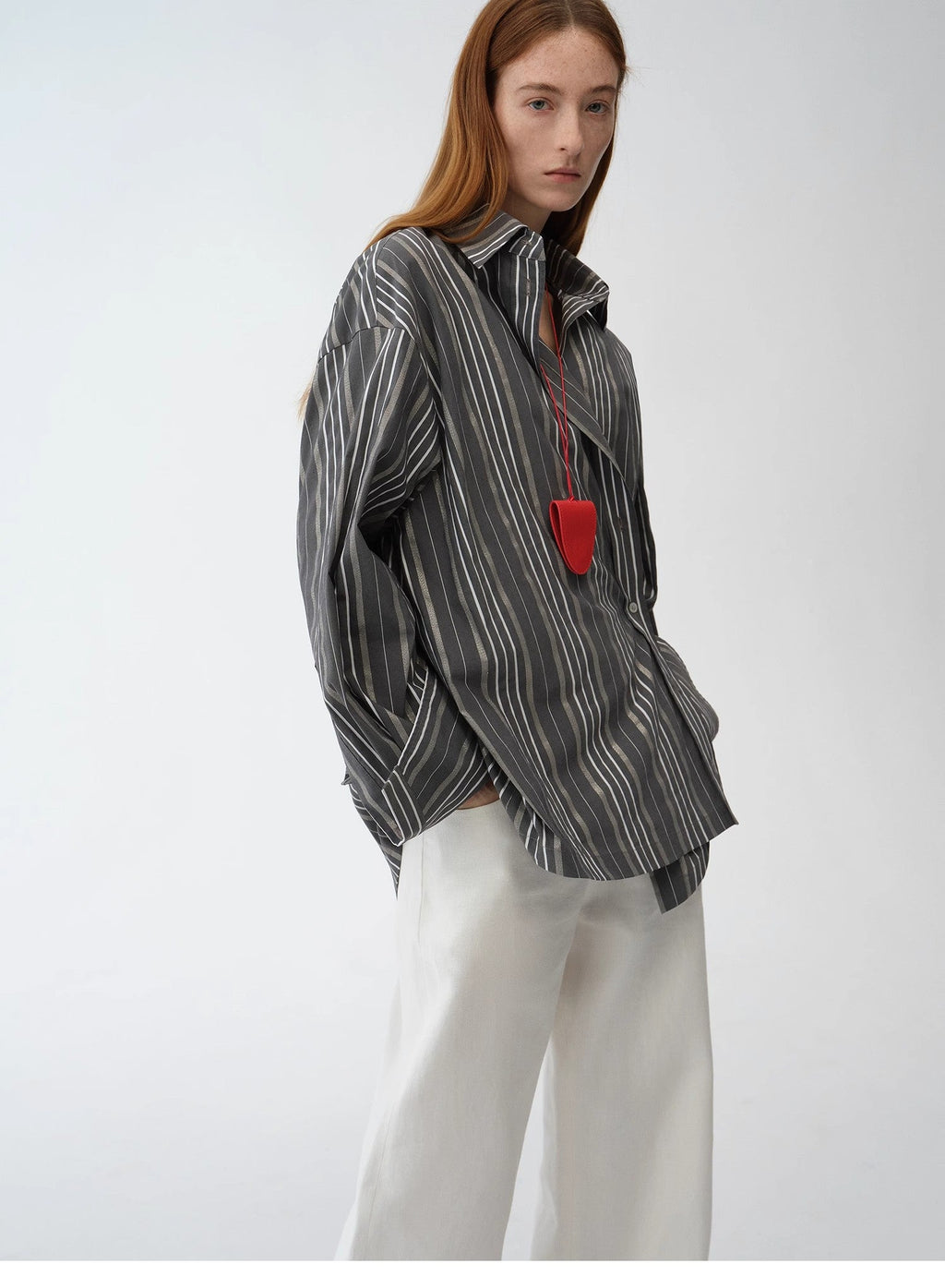 Camicia a righe asimmetrica