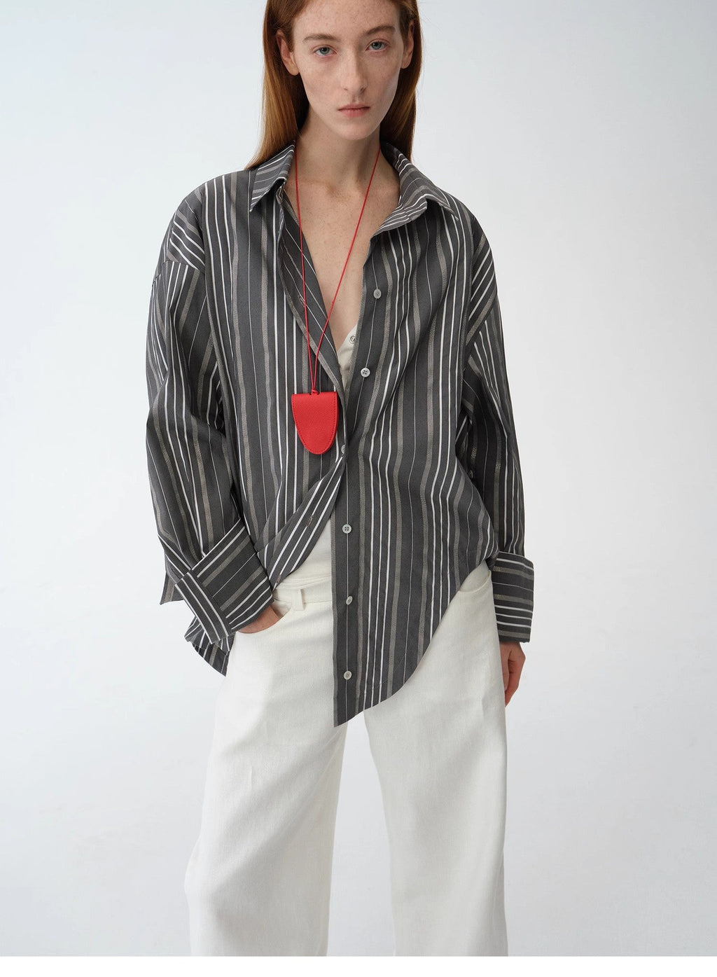 Camicia a righe asimmetrica