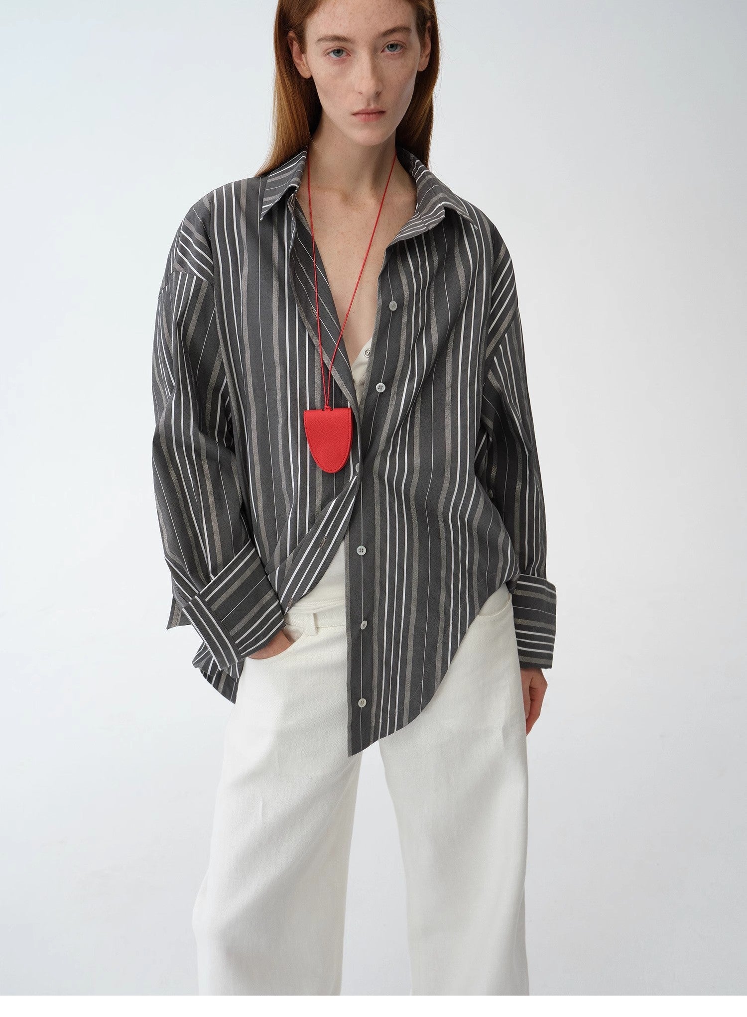 Camicia a righe asimmetrica