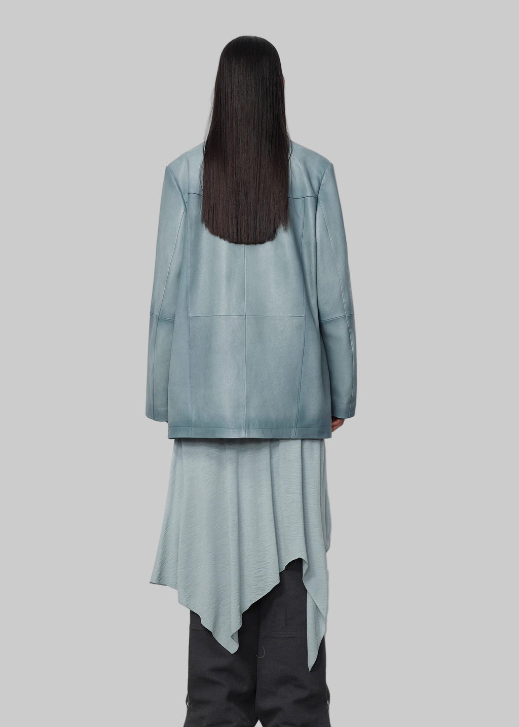 Blazer in vera pelle di capra lavata e tinta a spruzzo 