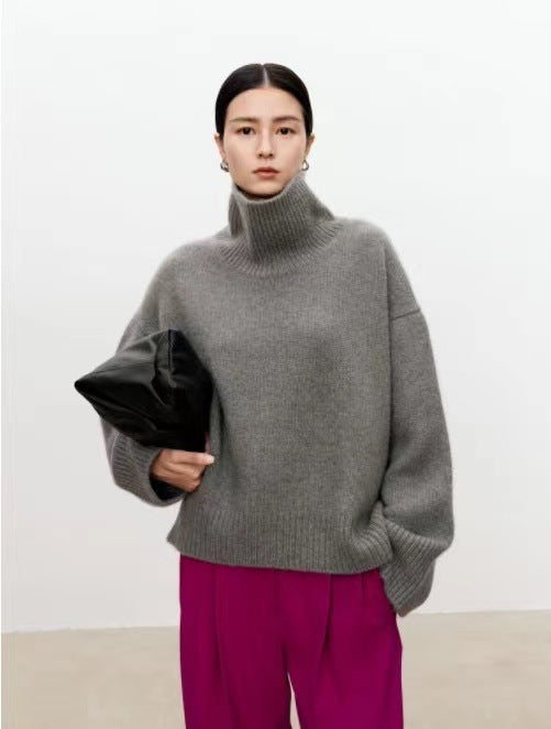 Maglione a collo alto in lana