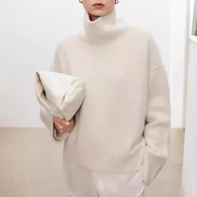 Maglione a collo alto in lana