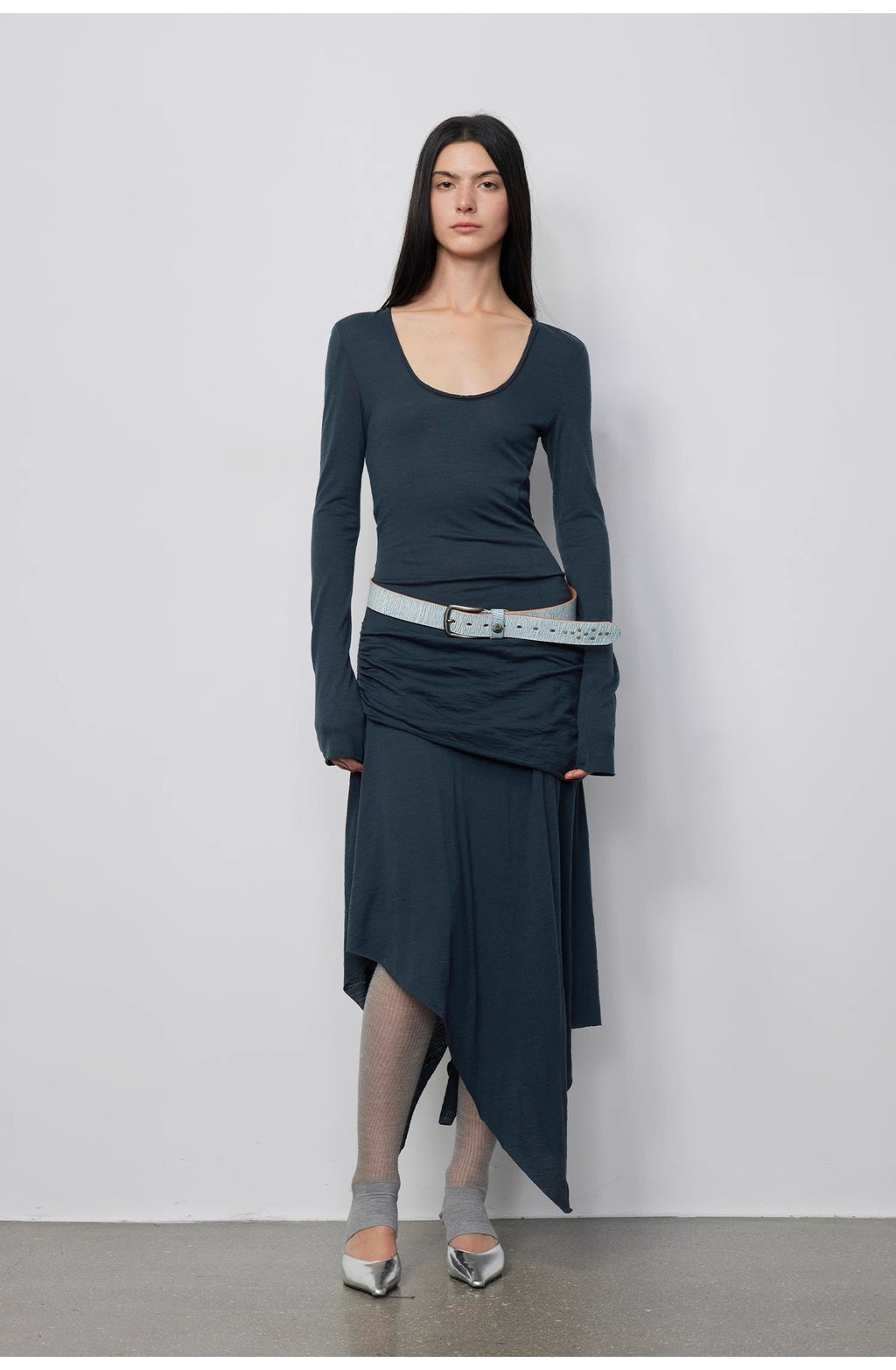 Abito lungo in 100% lana