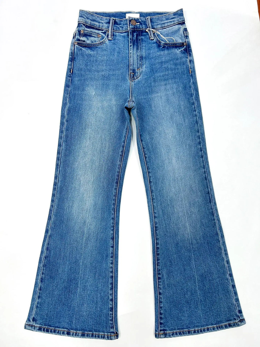 Jeans in denim elasticizzati a vita alta