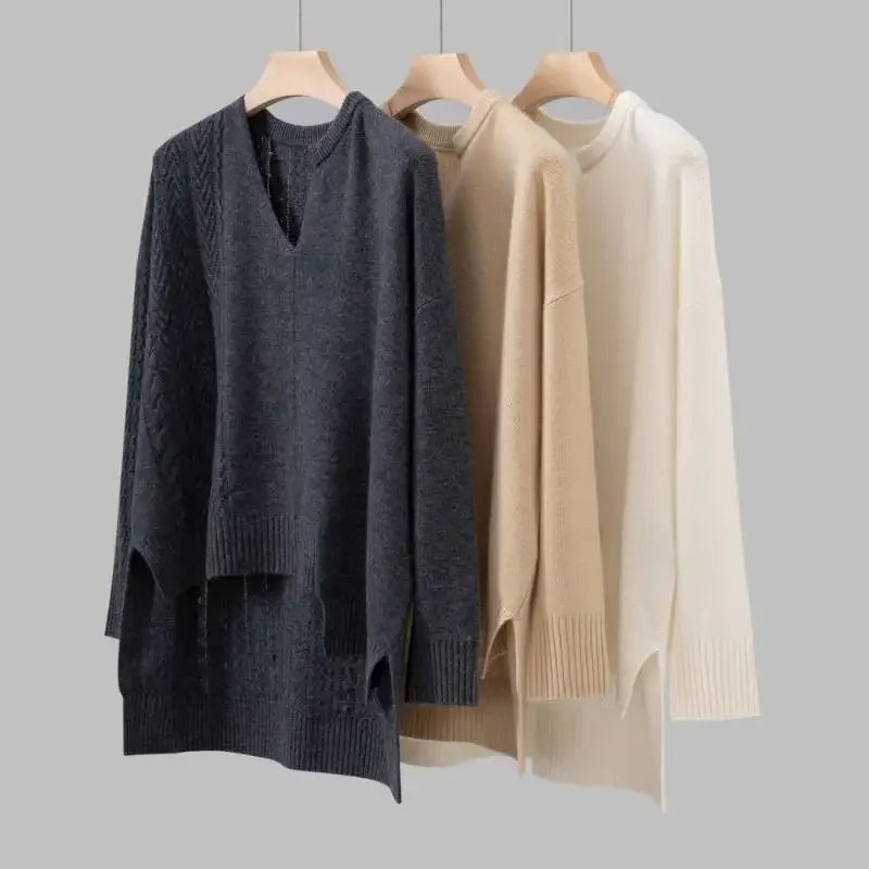 Maglione a V in cashmere