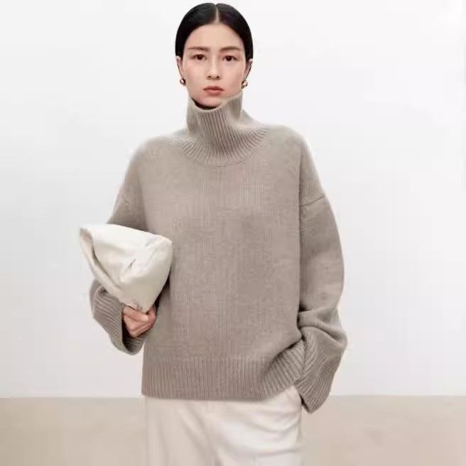 Maglione a collo alto in lana