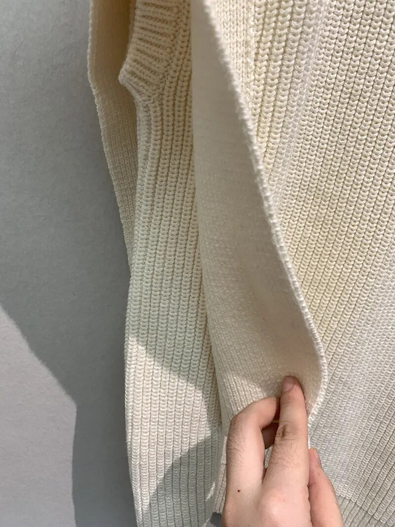 Gillet a collo alto lavorato a maglia