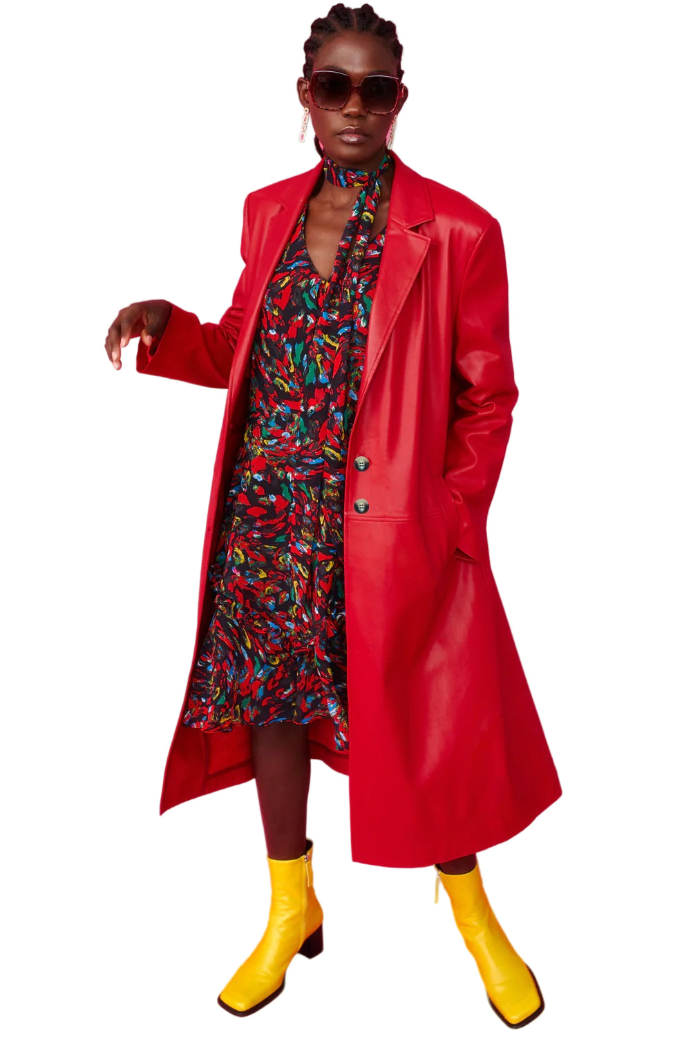Cappotto in ecopelle rossa