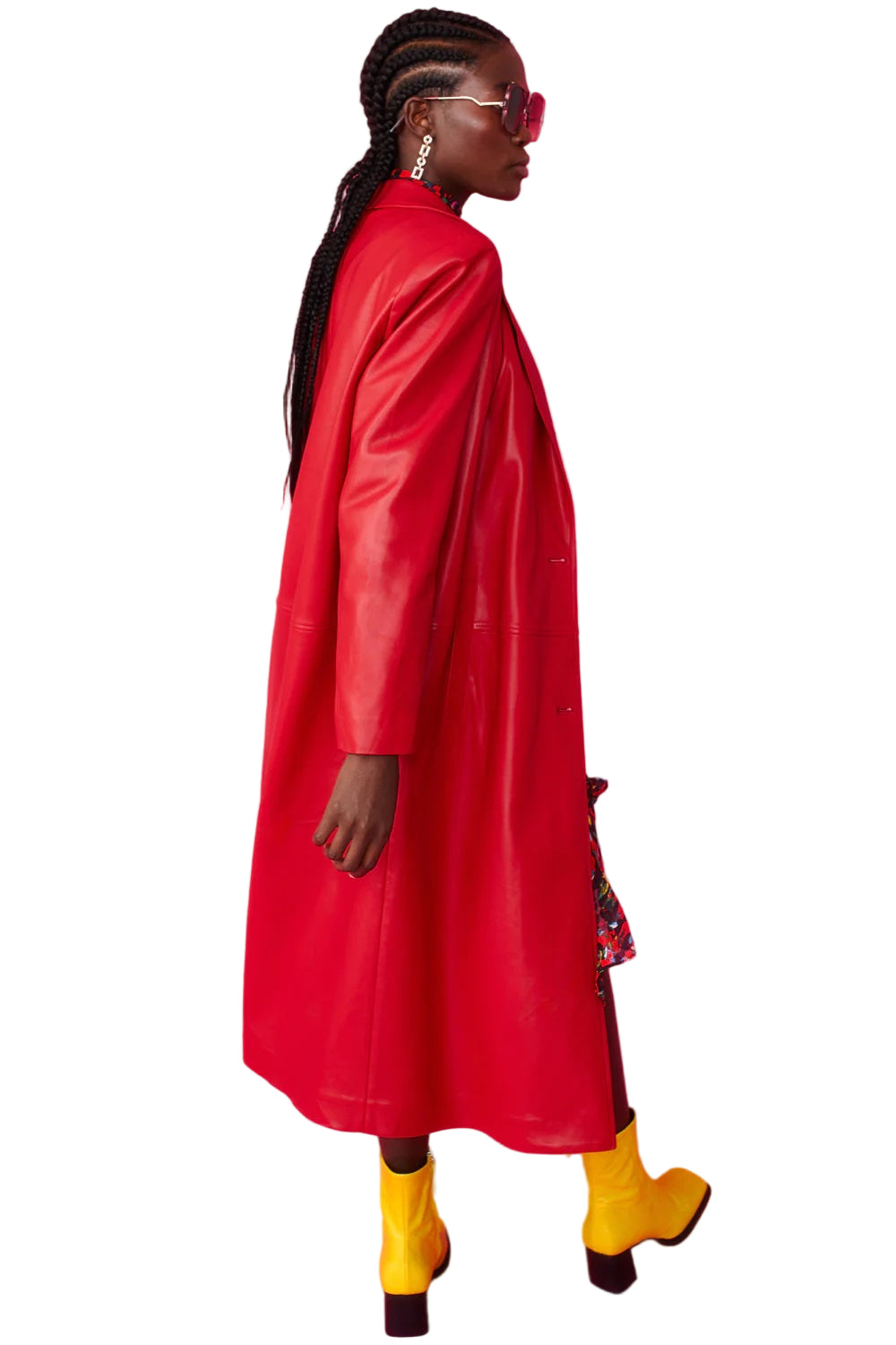 Cappotto in ecopelle rossa
