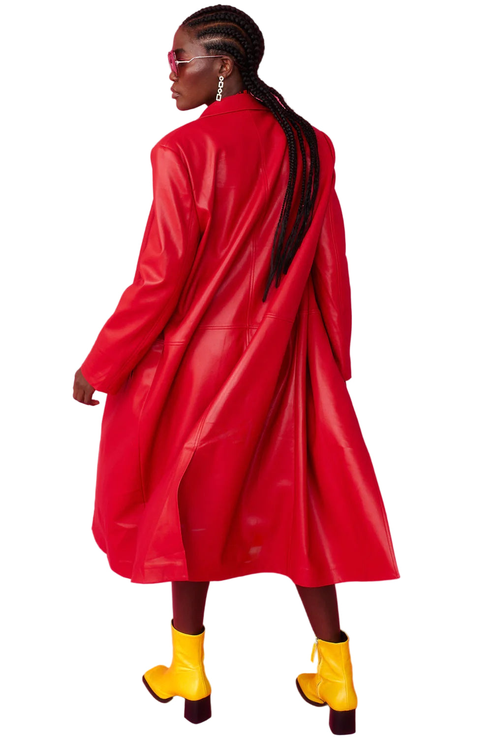 Cappotto in ecopelle rossa