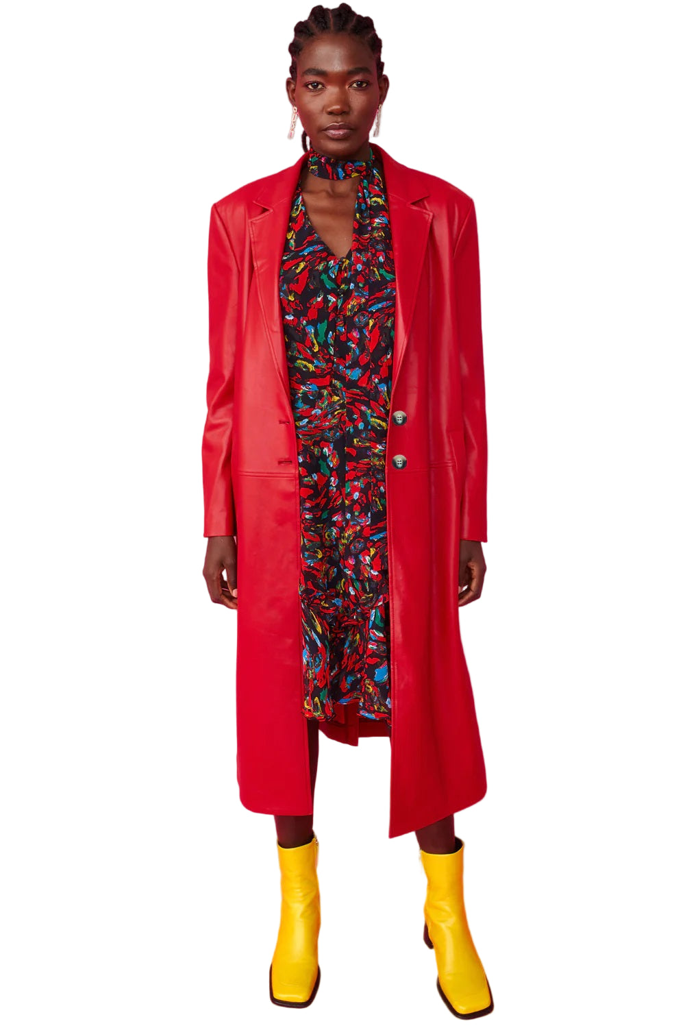 Cappotto in ecopelle rossa